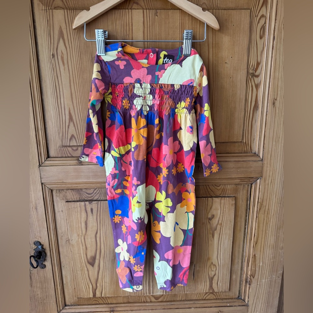 TEA floral smocked baby romper